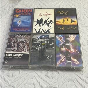 Vintage Rock Cassette Tape Lot Queen Tesla Alice Cooper 80s 90s Music Bundle
